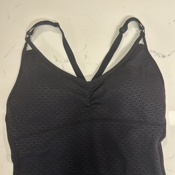 Lululemon The Easy bodysuit black thong small s 4 cross back built in bra - Picture 6 of 9
